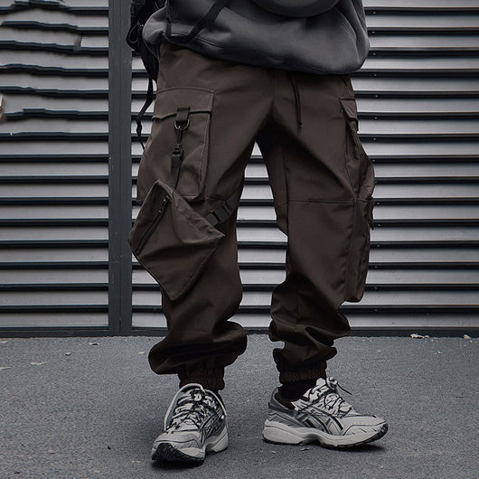 Pantalones Cargo Jogger Holgados con Bolsillos y Cinta Lateral para Hombre