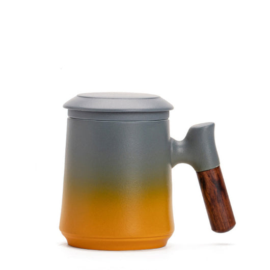 Taza de Cerámica con Filtro de Té y Asa de Madera - Image 8