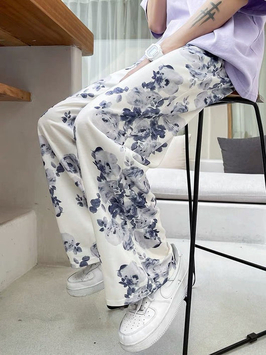 Pantalones Anchos Tie-dye Floral para Mujer - Cómodos y Desenfadados - Image 11