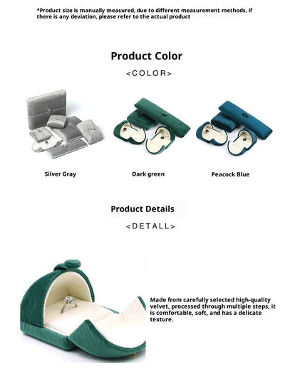 Caja de Anillos Doble con Flanela Verde Oscuro Ultra Suave - Image 15