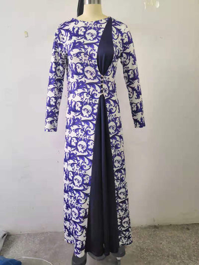 Vestido Estampado Porcelana Azul y Blanco - Image 11