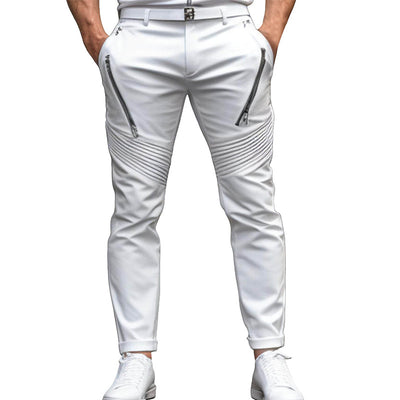 Pantalones Skinny Stretch con Cierre y Pliegues para Hombre - Image 12