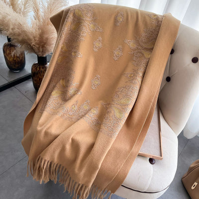 Chal Bufanda Mujer Invierno Efecto Cachemira con Bordado Elegante - Image 11