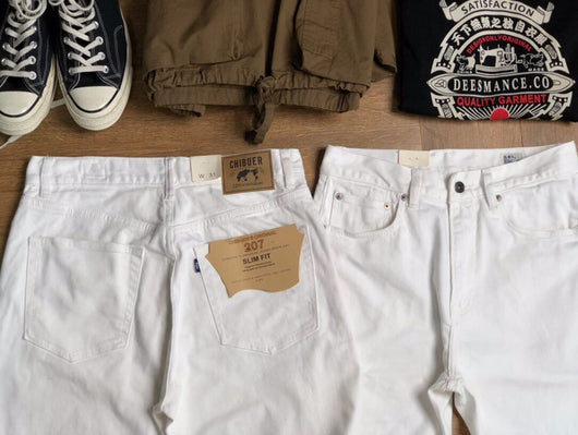 Pantalones Vaqueros Blancos Rectos para Hombre - Casual Moderno - Image 8