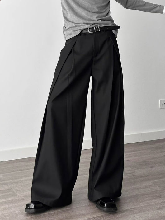 Pantalones Holgados Drapeados Hasta el Piso para Hombre - Image 24