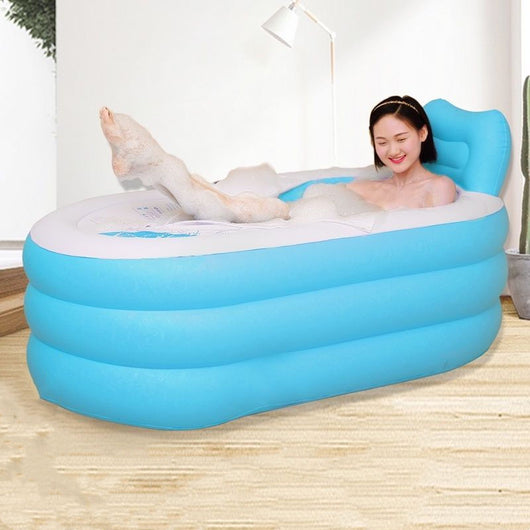 Bañera Plegable Inflable para Departamentos Pequeños - Tina Portátil PVC Resistente