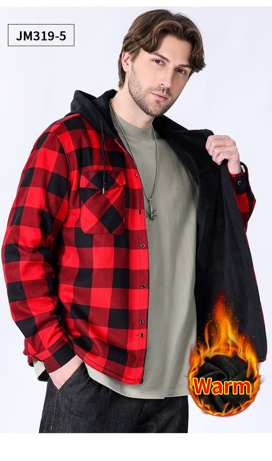 Camisa Cuadros con Capucha y Forro Polar para Hombre - Image 23