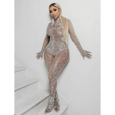 Jumpsuit de Diamantes con Elástico para Baile y Espectáculos - Image 3