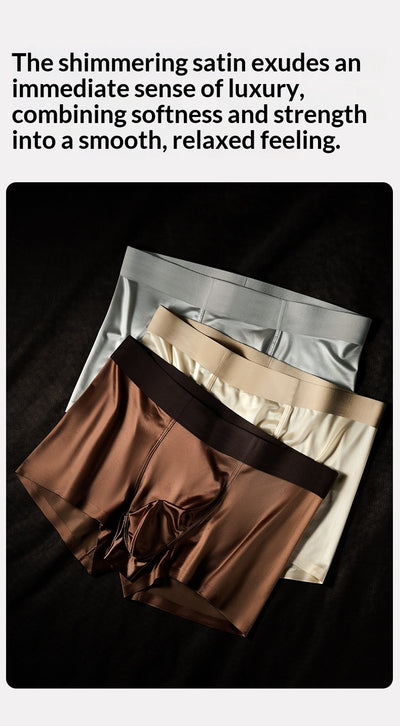 Calzoncillos Boxer Briefs de Seda de Hielo Satinada Antibacteriana para Hombre - Image 20