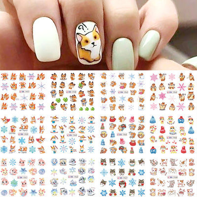 12 Pegatinas Navideñas para Uñas con Diseños de Animales Tiernos y Pluma Incluida - Image 5