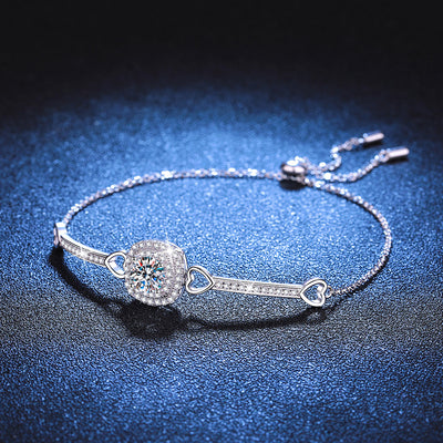 Pulsera de Plata Esterlina con Dije Cuadrado para Mujer - Image 3