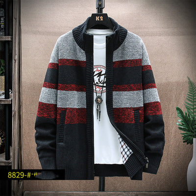 Suéter de Punto Cuello Alto a Rayas para Hombre Talla Grande - Image 3