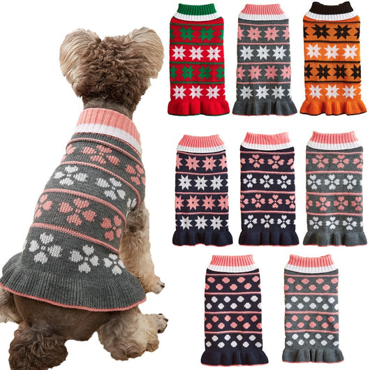 Vestido para Perro y Gato Otoño Invierno con Estrellas y Olas - Image 16