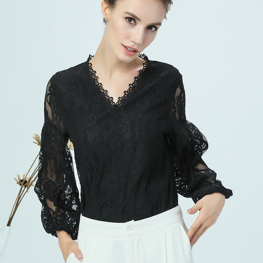 Blusa Larga Cuello V Suelta y Elegante para Mujer