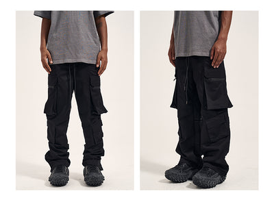 Pantalones Casuales Retro para Hombre con Bolsillos Múltiples y Cierre Lateral - Image 15