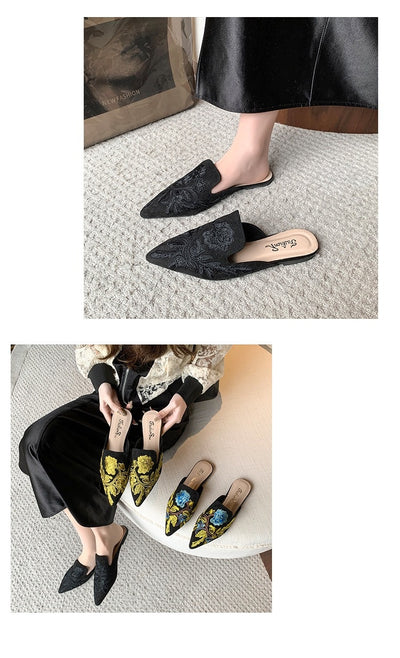 Pantuflas Bordadas Baotou Estilo Nacional para Mujer - Comodidad de Verano - Image 13