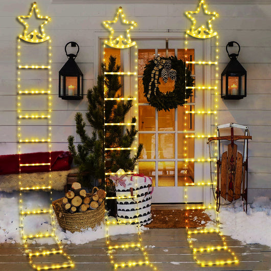 Decoración Navideña Papá Noel en Escaleras con Luces LED Multicolor Resistente al Agua - Image 3