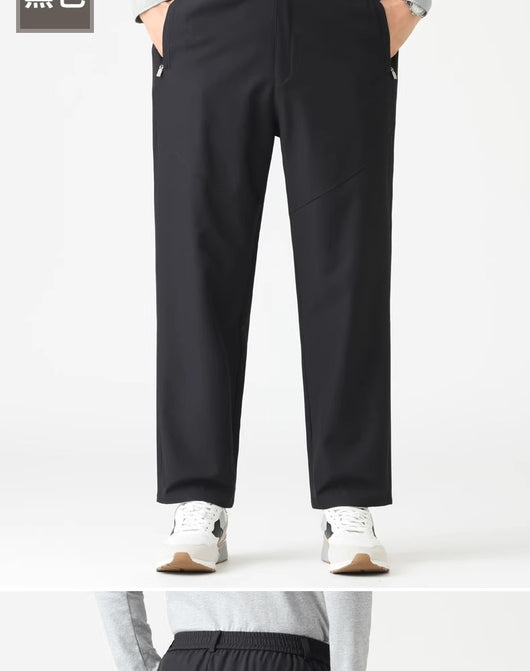 Pantalones Casuales para Hombres Maduros con Cintura Elástica - Image 11