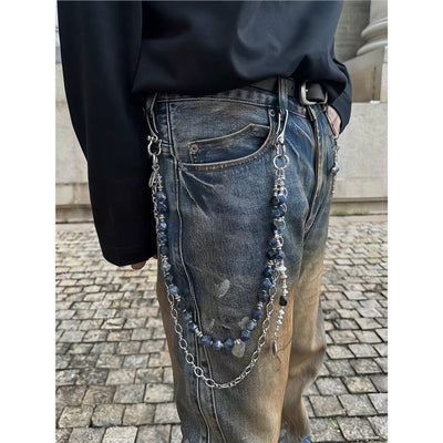 Pantalón Cargo Multifuncional con Cadena de Cintura y Cierre Combinado - Image 2