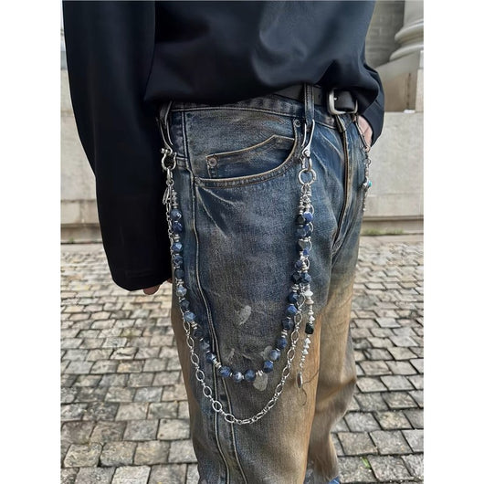 Pantalón Cargo Multifuncional con Cadena de Cintura y Cierre Combinado - Image 2
