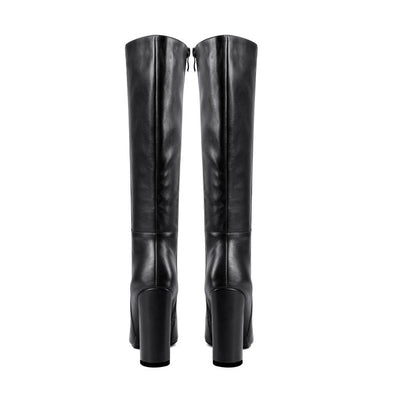 Botas Altas de Tacón Grueso Punta Afilada para Otoño e Invierno - Image 19