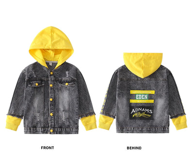 Chaqueta Denim con Capucha para Niño - Primavera Otoño - Image 11