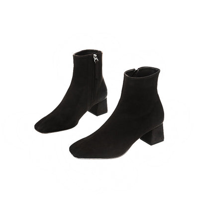 Botas Martin de Tacón Grueso con Punta Cuadrada para Mujer - Image 13