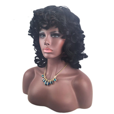 Peluca Corta Rizada de Malla Rosada para Mujer - Image 8
