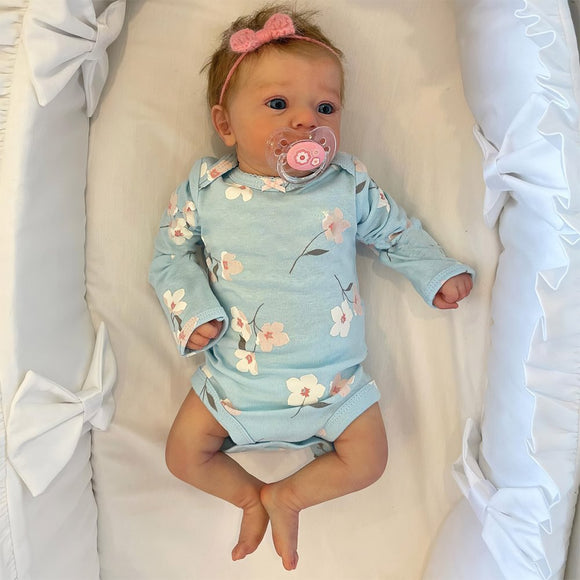 Muñeca Bebé Realista 17 Pulgadas con Vestido Floral