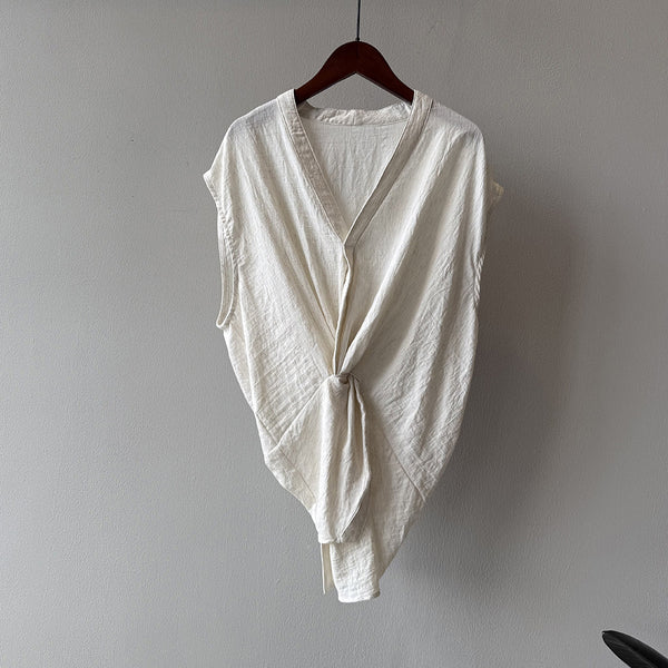 Chaleco Anudado Escote V para Mujer - Ajuste Slim Reductor