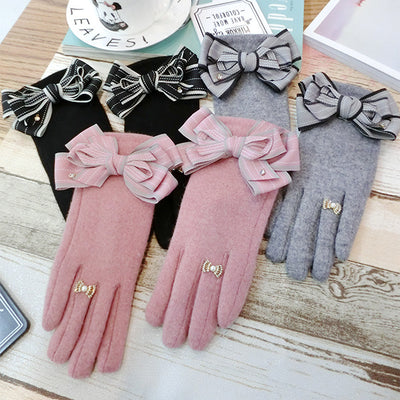 Guantes Acolchados con Moño Multicolor a Rayas - Image 9