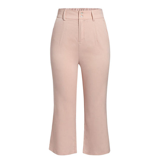 Pantalón Cropped Rosa Cintura Media Ajustado - Image 9
