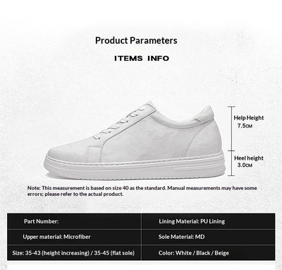Zapatillas Deportivas Blancas para Hombre con Suela Elevada y Altura Aumentada - Image 28