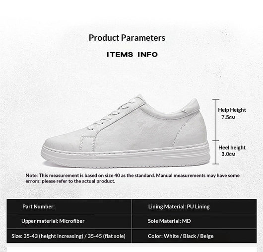 Zapatillas Deportivas Blancas para Hombre con Suela Elevada y Altura Aumentada - Image 28