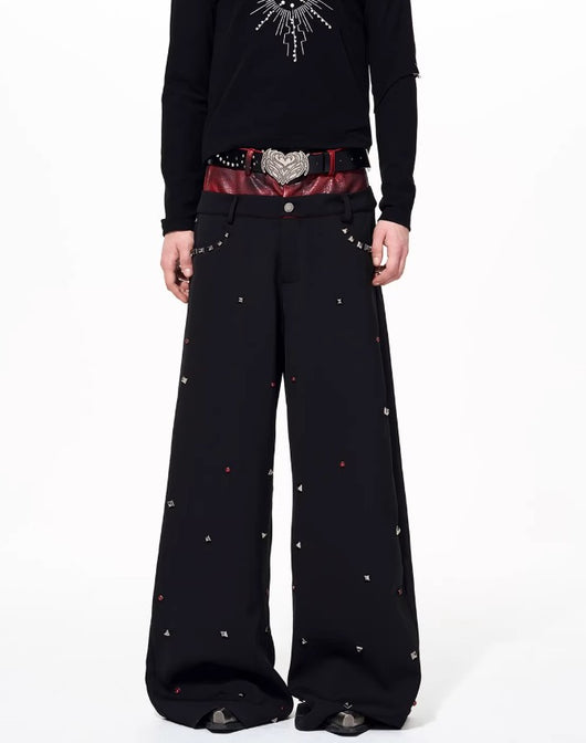 Conjunto Chaqueta y Pantalón Efecto Cuero Negro con Tachuelas - Image 13
