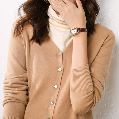 Cardigan Corto Cuello V para Mujer - Suéter Exterior Versátil - Image 12