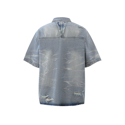 Conjunto de Camisa Vaquera Workwear Desgastada con Estilo Urbano - Image 18