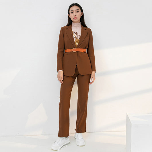 Pantalón Sastre Suelto de Cintura Alta para Mujer - Corte Recto y Drapeado - Image 3