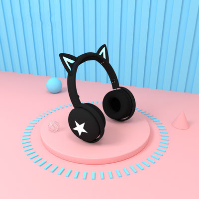 Audífono Bluetooth Gato Retro con Luz Respirable de 10 Colores - Image 3