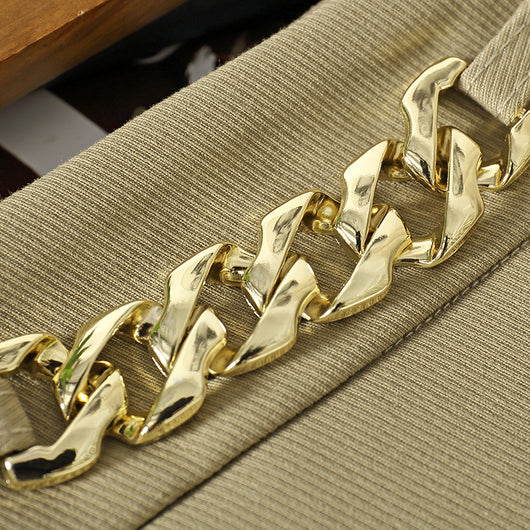 Falda Midi Elegante con Cadena en la Cintura - Image 4