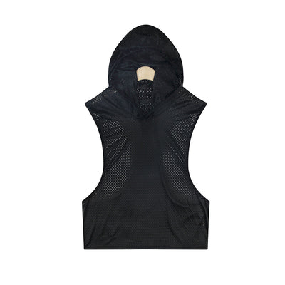 Chaleco Deportivo Mesh Capucha Hombre - Diseño Sólido - Image 6