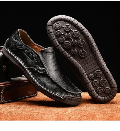 Mocasines Hombre Cuero Ligeros Antideslizantes Sin Cordones - Image 8