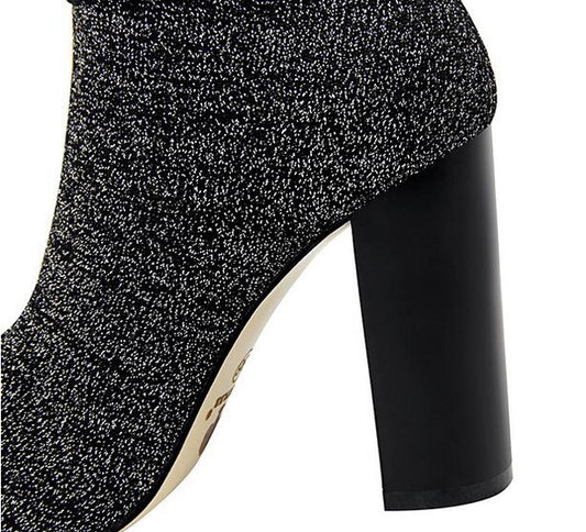 Botines de Tacón Alto Puntiagudo en Lana - Elegancia Sofisticada - Image 2