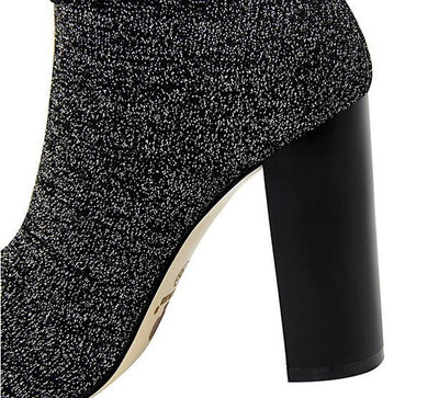 Botines de Tacón Alto Puntiagudo en Lana - Elegancia Sofisticada - Image 2