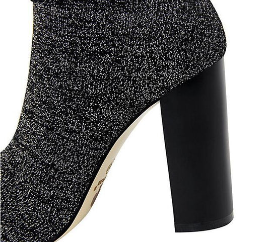 Botines de Tacón Alto Puntiagudo en Lana - Elegancia Sofisticada - Image 2