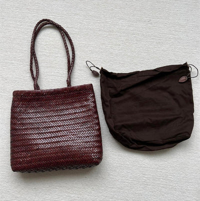 Bolso Tote de Cuero Genuino Tejido Hecho a Mano - Image 7