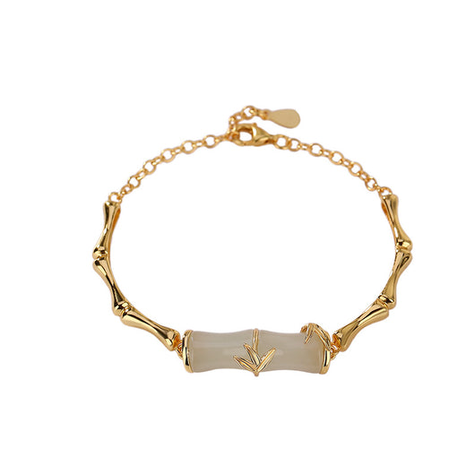 Pulsera Jade Hetian Dorado Festival Bambú para Mujer - Image 5