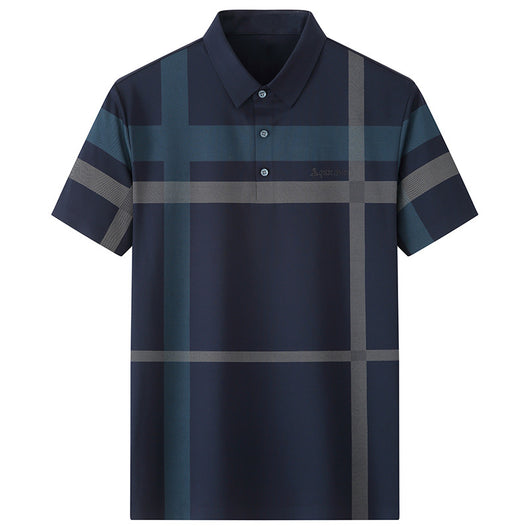 Polo Ejecutivo Juvenil Cuadros Holgado Casual de Negocios - Image 17