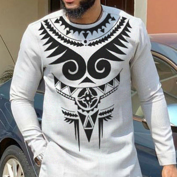 Conjunto de 2 Piezas: Camisa Estampada y Pantalón Casual para Hombre