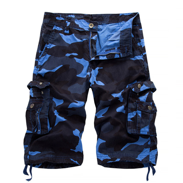 Shorts Cargo Camo de Algodón con Múltiples Bolsillos para Hombre
